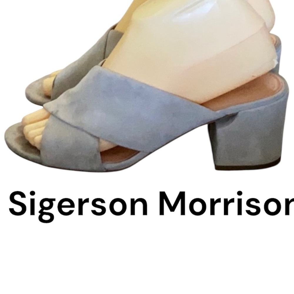 Authentic Sigerson Morrison suede leather mules sandals 7.5